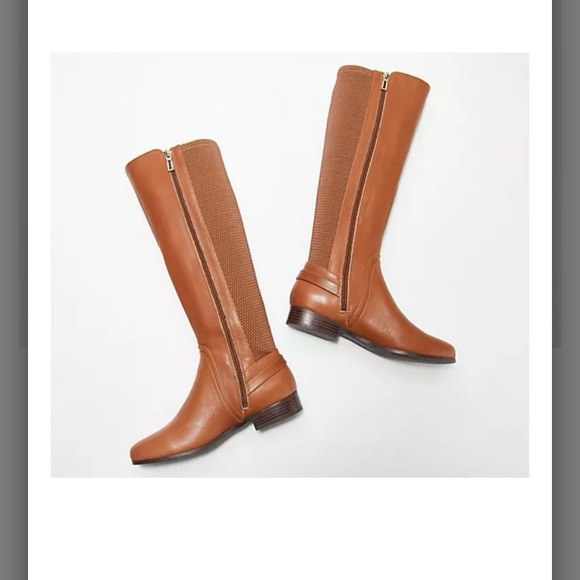 Isaac Mizrahi Cognac Leather tall boot *WIDE CALF* *NIB* - Picture 2 of 8